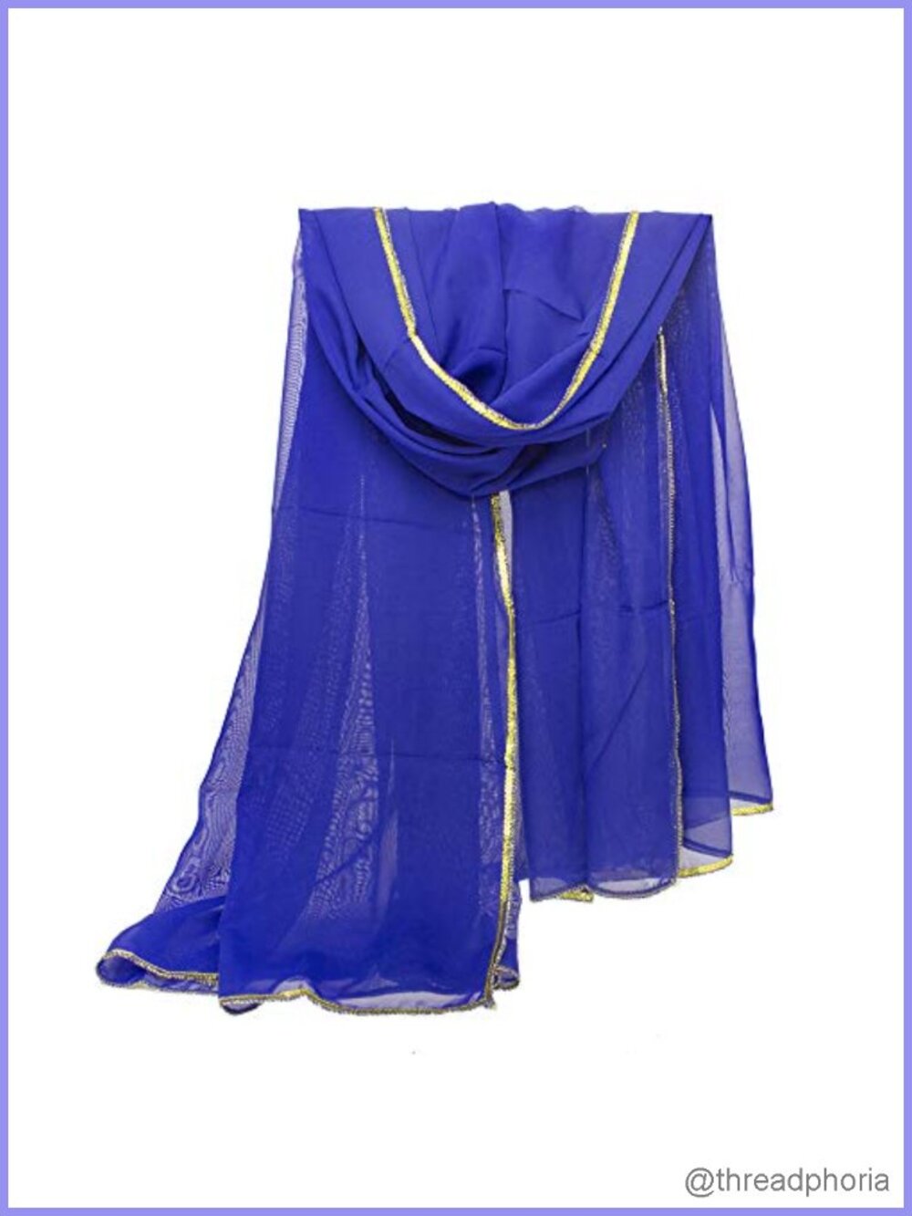 Handmade Chiffon Belly Dance Veil with Sequins Ultra Light Practice